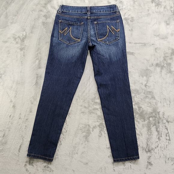 Maurices Jeans Womens 4 Blue Dark Wash Mid Rise Skinny Ankle Stretch Denim - Picture 3 of 13